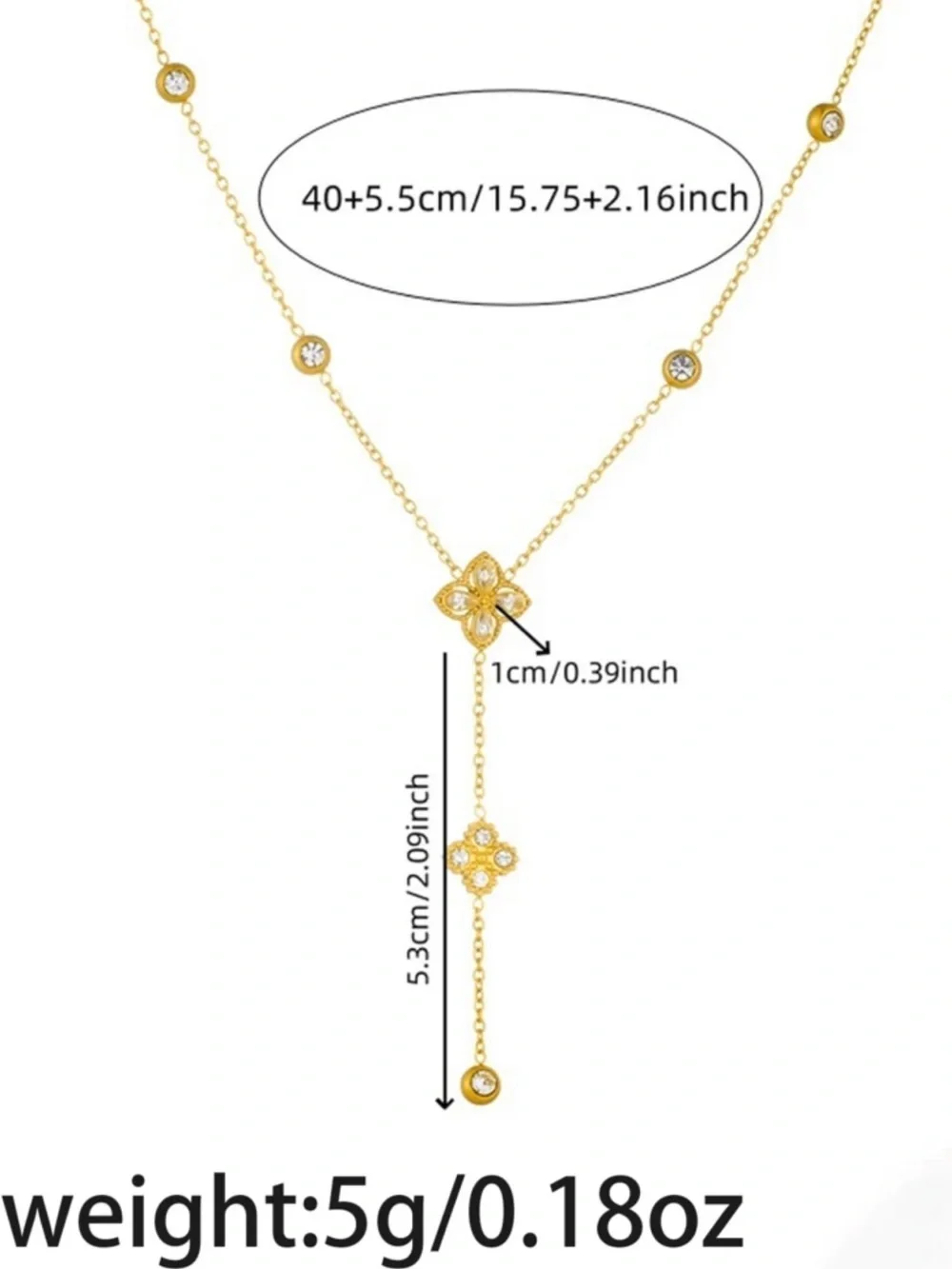 Delicate Gold Layered Floral Necklace with Crystal Accents